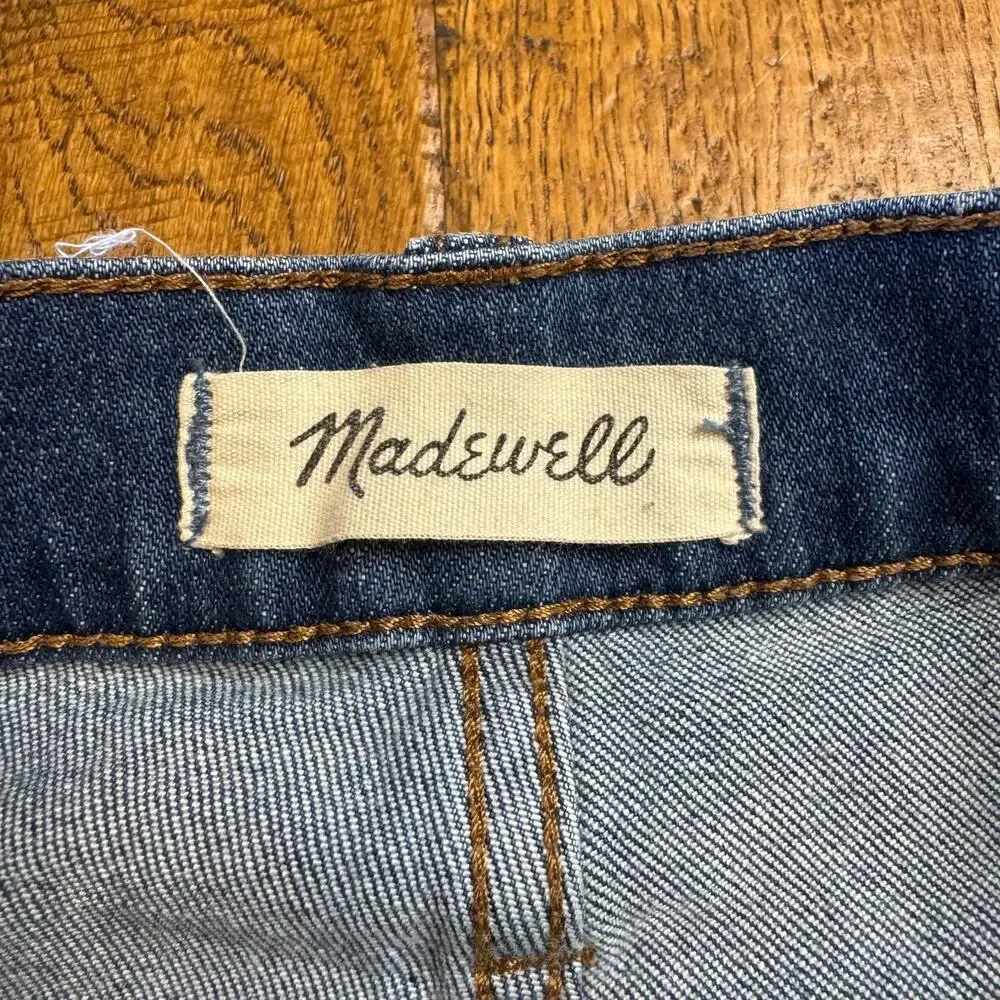 Madewell The Perfect Vintage Crop Jeans Womens 30 Blue High Rise Raw Hem Denim - Picture 2 of 8